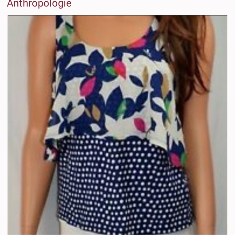 Anthropologie Meadow Rue Floral Throughway‎ Layered Mixed Print Exposed Zipper